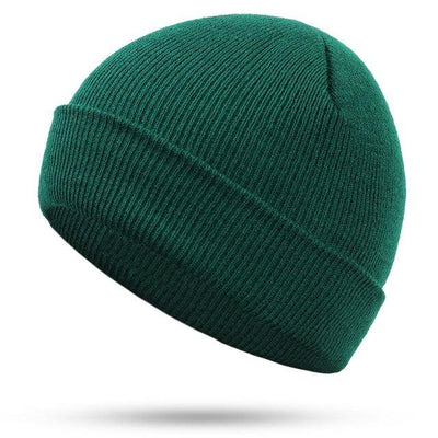 Militärgrüne Beanie aus kaltem Fleece