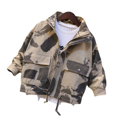 Modische Militärjacke aus Leder Kinder